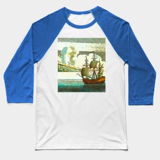 boat at sea Baseball T-Shirt